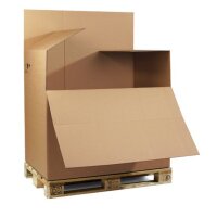 Palettencontainer 2-wellig, mit Ladeklappe, braun, Qual....