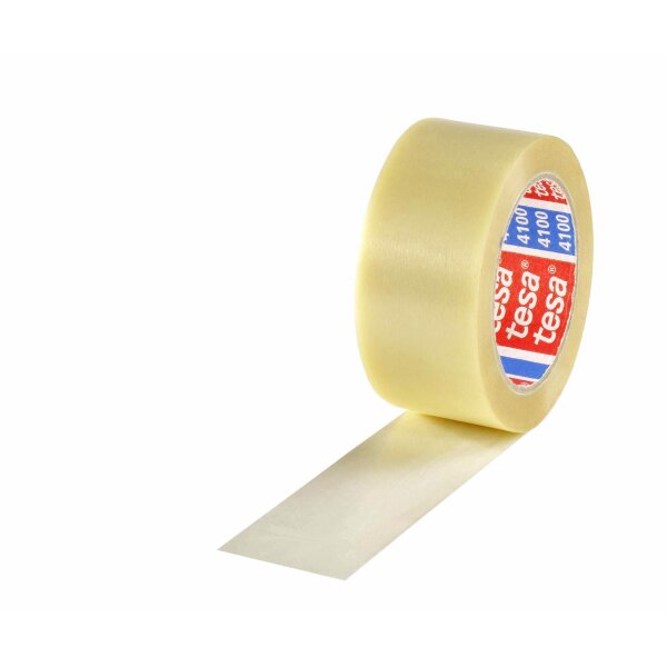 PVC-Packband tesapack® 4100, geprägt, transparent, 65 µ | 50 mm x 66 lfm. | VE = 36 Stk.