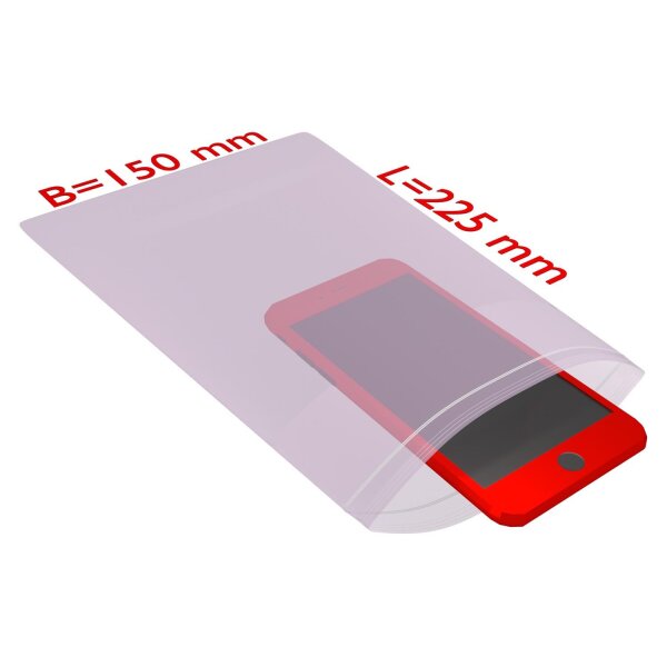 PE-Flachbeutel, antistatisch, mit Druckverschluss, 100 µ | 150 x 225 mm (Offene Seite x L) | VE = 100 Stk.