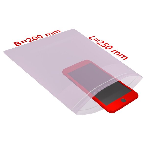 PE-Flachbeutel, antistatisch, mit Druckverschluss, 100 µ | 200 x 250 mm (Offene Seite x L) | VE = 100 Stk.