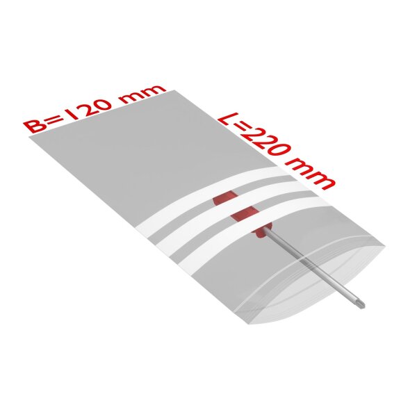 PE-Druckverschlussbeutel mit Beschriftungsfeld, transparent, 90 µ | 160 x 220 mm (Offene Seite x L) | VE = 1000 Stk.