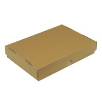 Stülpdeckelkarton aus Mikrowellpappe, 2-teilig, braun, DIN C4 | 335 x 230 x 45 mm (L x B x H) Innenmaß | VE = 50 Stk.