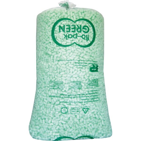 Verpackungschips flo-pak® Green, antistatisch | 500 Liter pro Sack | VE = 3 Stk.