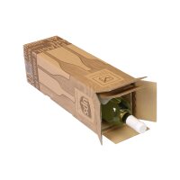 PTZ-Flaschenkarton 2-wellig, 420 x 105 x 105 mm, braun, postgeprüft