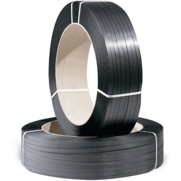 PP-Umreifungsband Großrolle, schwarz, 288 kp | 12,7 mm x 1500 lfm., Stärke: 0,9 mm |